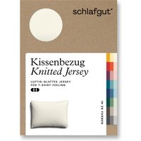 Schlafgut Kissenbezug "Knitted Jersey aus Bio-Baumwolle mit Elasthan, bügelfrei,", (1 St.), besonders fein gestrickt, Kissenhülle mit farbigem Reißverschluss von Schlafgut