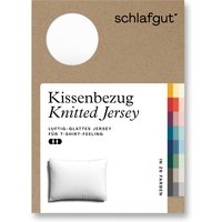 Schlafgut Kissenbezug "Knitted Jersey aus Bio-Baumwolle mit Elasthan, bügelfrei,", (1 St.), besonders fein gestrickt, Kissenhülle mit farbigem Reißverschluss von Schlafgut