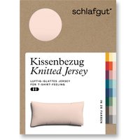 Schlafgut Kissenbezug "Knitted Jersey aus Bio-Baumwolle mit Elasthan, bügelfrei,", (1 St.), besonders fein gestrickt, Kissenhülle mit farbigem Reißverschluss von Schlafgut