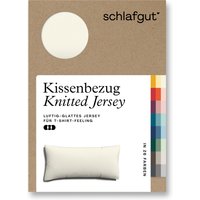 Schlafgut Kissenbezug "Knitted Jersey aus Bio-Baumwolle mit Elasthan, bügelfrei,", (1 St.), besonders fein gestrickt, Kissenhülle mit farbigem Reißverschluss von Schlafgut