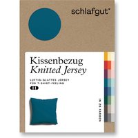 Schlafgut Kissenbezug "Knitted Jersey aus Bio-Baumwolle mit Elasthan, bügelfrei,", (1 St.), besonders fein gestrickt, Kissenhülle mit farbigem Reißverschluss von Schlafgut