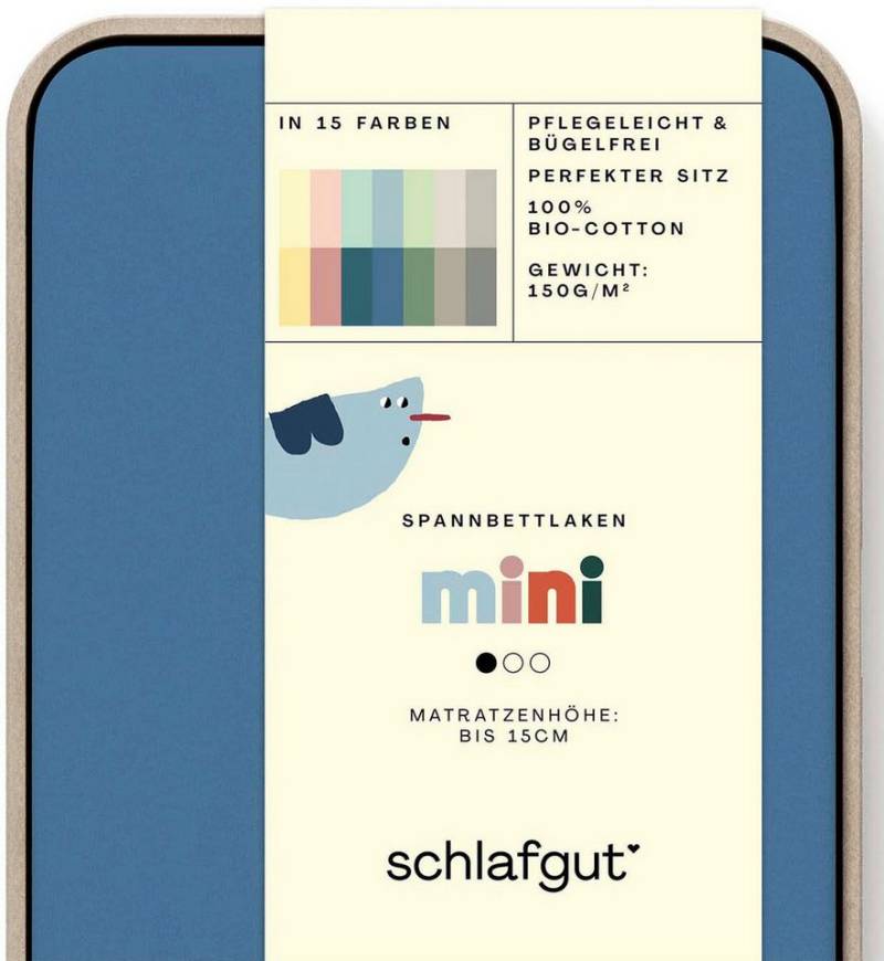 Schlafgut Spannbettlaken Casual Mini Spannbettlaken, Jersey, Gummizug: rundum, (1 Stück), für Kinder, MADE IN GREEN by OEKO-TEX® von Schlafgut