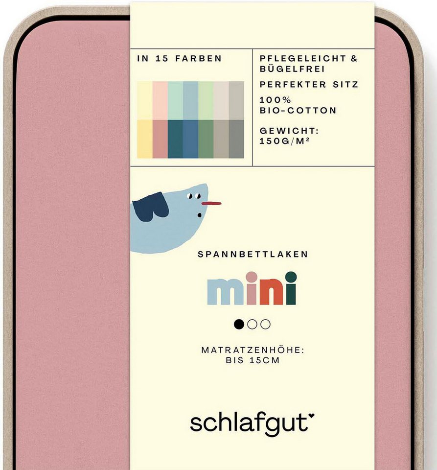 Schlafgut Spannbettlaken Casual Mini Spannbettlaken, Jersey, Gummizug: rundum, (1 Stück), für Kinder, MADE IN GREEN by OEKO-TEX® von Schlafgut