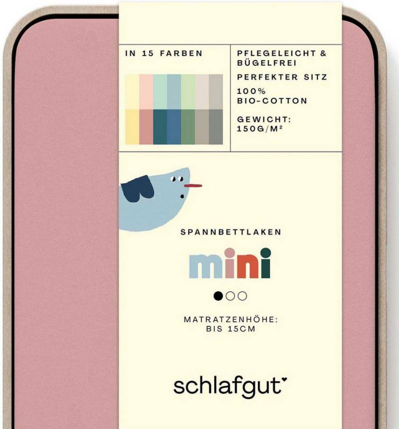 Schlafgut Spannbettlaken Casual Mini Spannbettlaken, Jersey, Gummizug: rundum, (1 Stück), für Kinder, MADE IN GREEN by OEKO-TEX® von Schlafgut