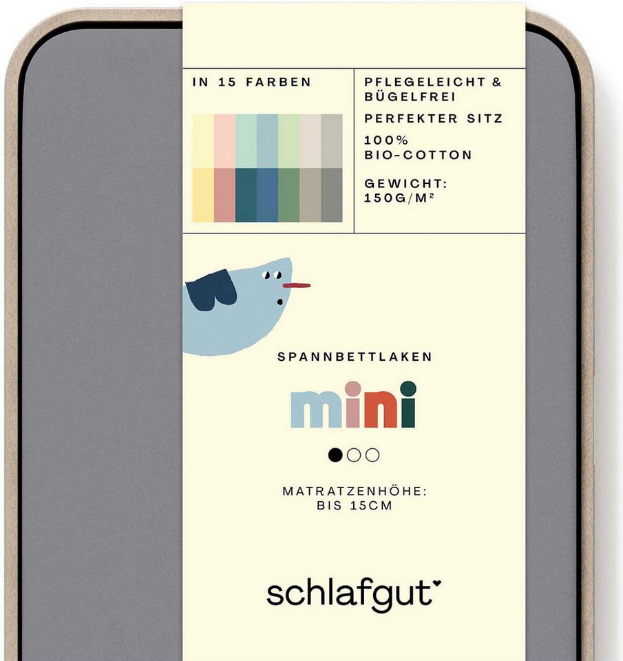 Schlafgut Spannbettlaken Casual Mini Spannbettlaken, Jersey, Gummizug: rundum, (1 Stück), für Kinder, MADE IN GREEN by OEKO-TEX® von Schlafgut