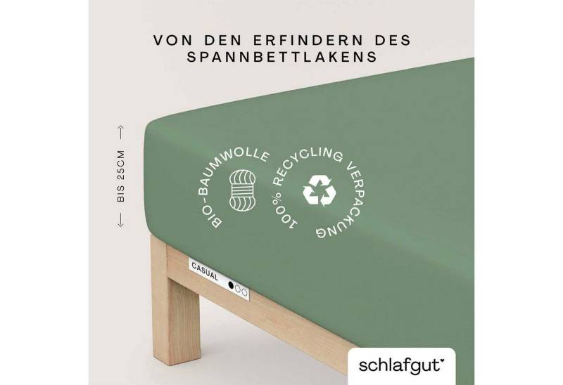Schlafgut Spannbettlaken CASUAL u.a. in Gr. 90x200, 140x200 oder 180x200 cm, 100% Baumwolle, Jersey, Gummizug: rundum, (1 Stück), Bettlaken für Matratzen bis 25 cm Höhe, zuverlässig, langlebig, weich von Schlafgut