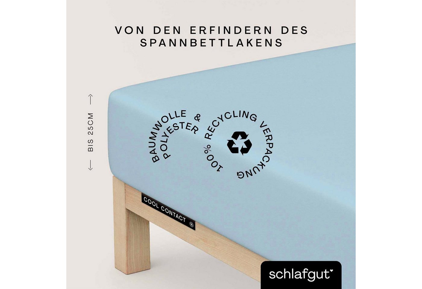 Schlafgut Spannbettlaken Cool Contact, Microfaser, Gummizug: rundum, (1 Stück), 100% gekämmte Mikrofaser von Schlafgut