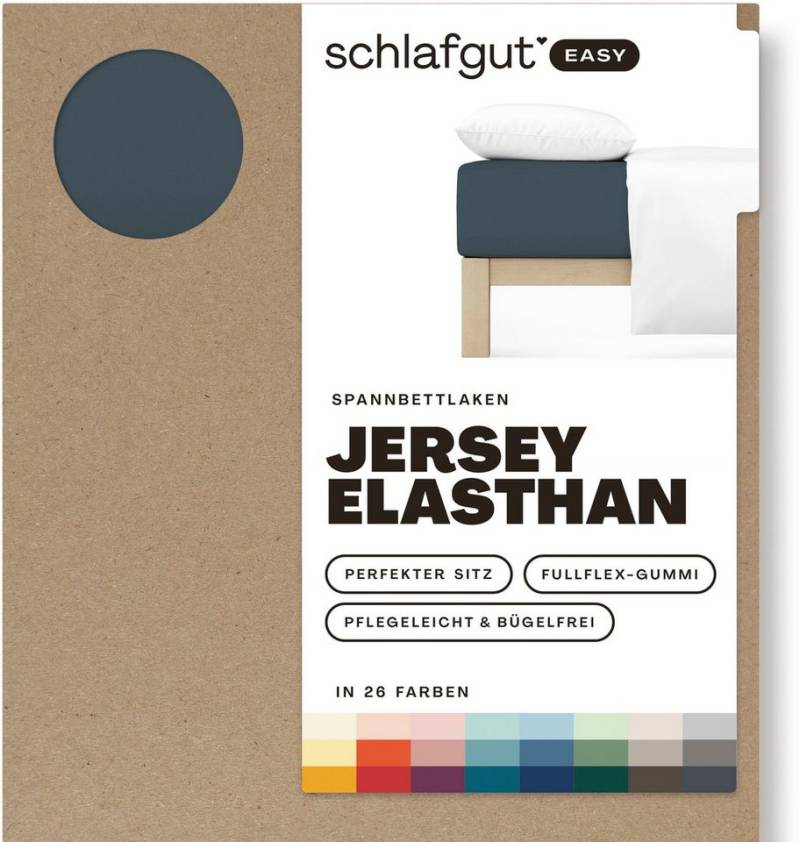 Spannbettlaken EASY Jersey Elasthan, Schlafgut, Jersey, Gummizug: rundum, (1 Stück), MADE IN GREEN by OEKO-TEX® von Schlafgut