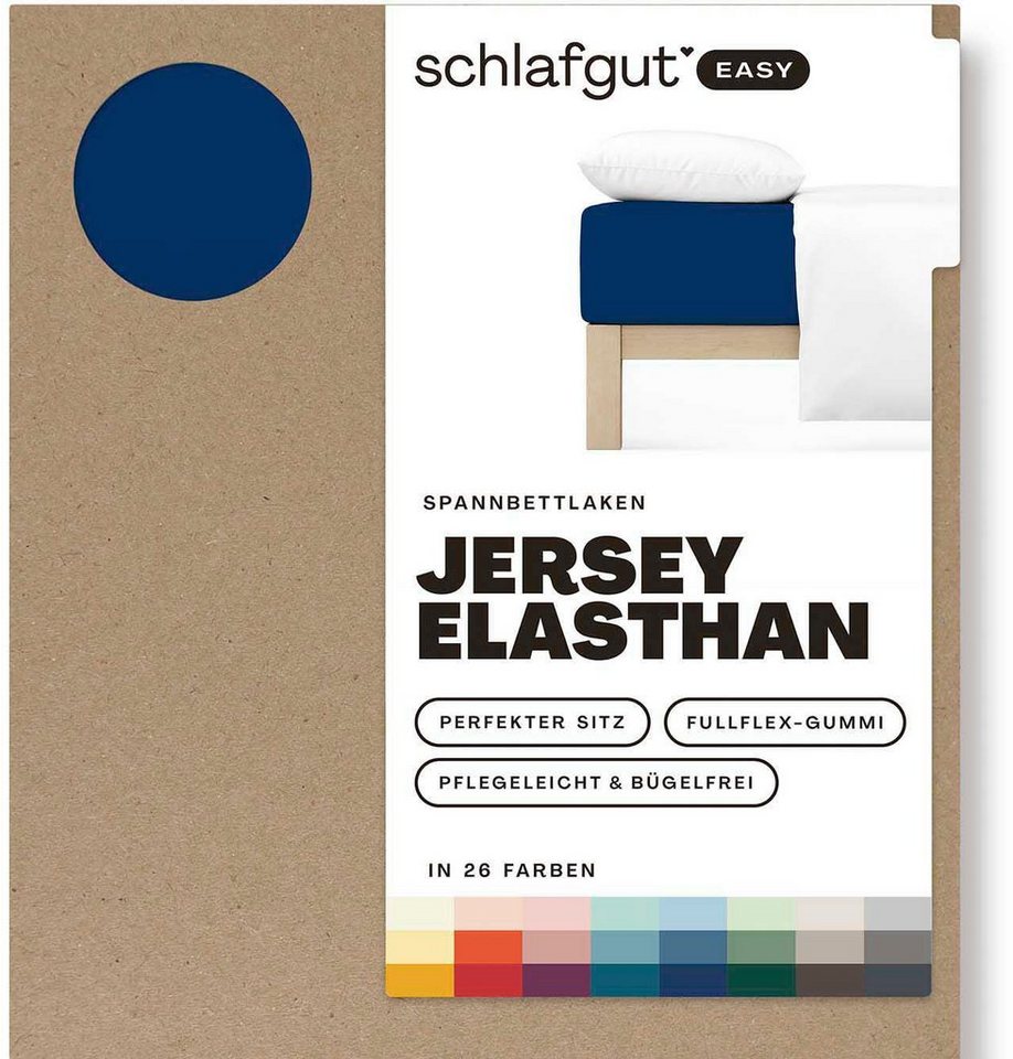 Spannbettlaken EASY Jersey Elasthan, Schlafgut, Jersey, Gummizug: rundum, (1 Stück), MADE IN GREEN by OEKO-TEX® von Schlafgut