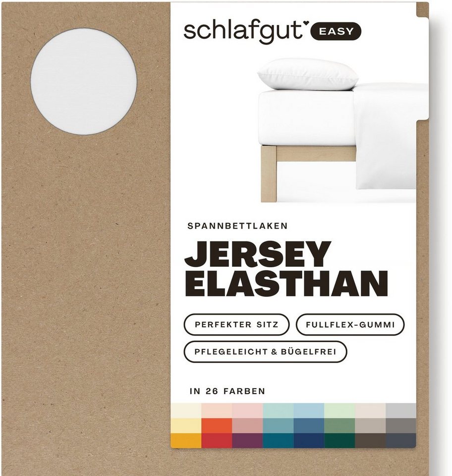 Spannbettlaken EASY Jersey Elasthan, Schlafgut, Jersey, Gummizug: rundum, (1 Stück), MADE IN GREEN by OEKO-TEX® von Schlafgut