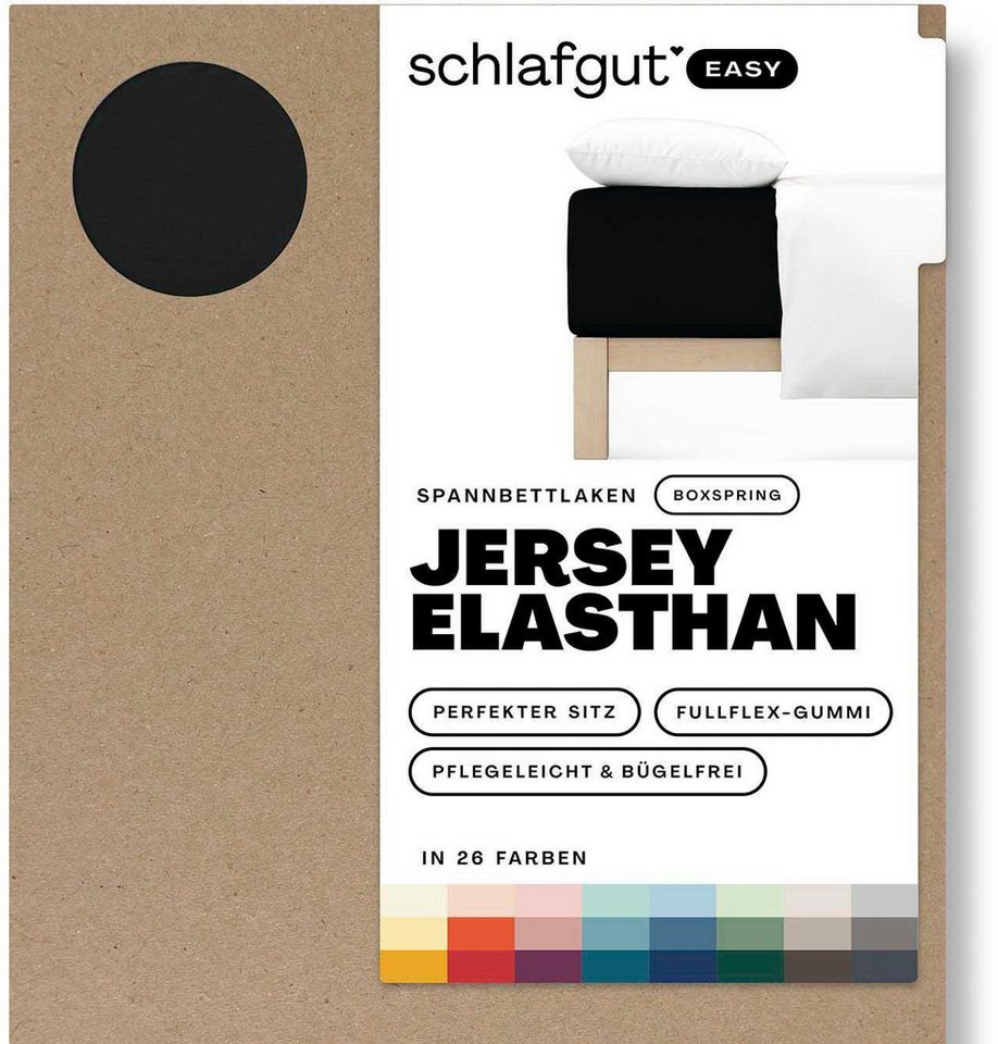 Schlafgut Spannbettlaken EASY Jersey Elasthan Boxspring, Jersey, Gummizug: rundum, (1 Stück), MADE IN GREEN by OEKO-TEX® von Schlafgut
