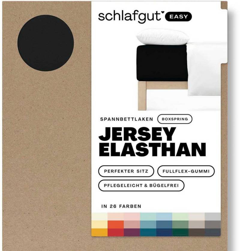 Schlafgut Spannbettlaken EASY Jersey Elasthan Boxspring, Jersey, Gummizug: rundum, (1 Stück), MADE IN GREEN by OEKO-TEX® von Schlafgut