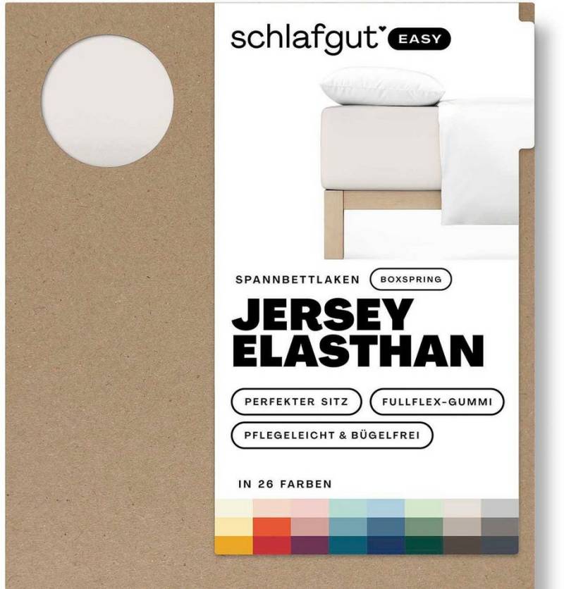 Schlafgut Spannbettlaken EASY Jersey Elasthan Boxspring, Jersey, Gummizug: rundum, (1 Stück), MADE IN GREEN by OEKO-TEX® von Schlafgut