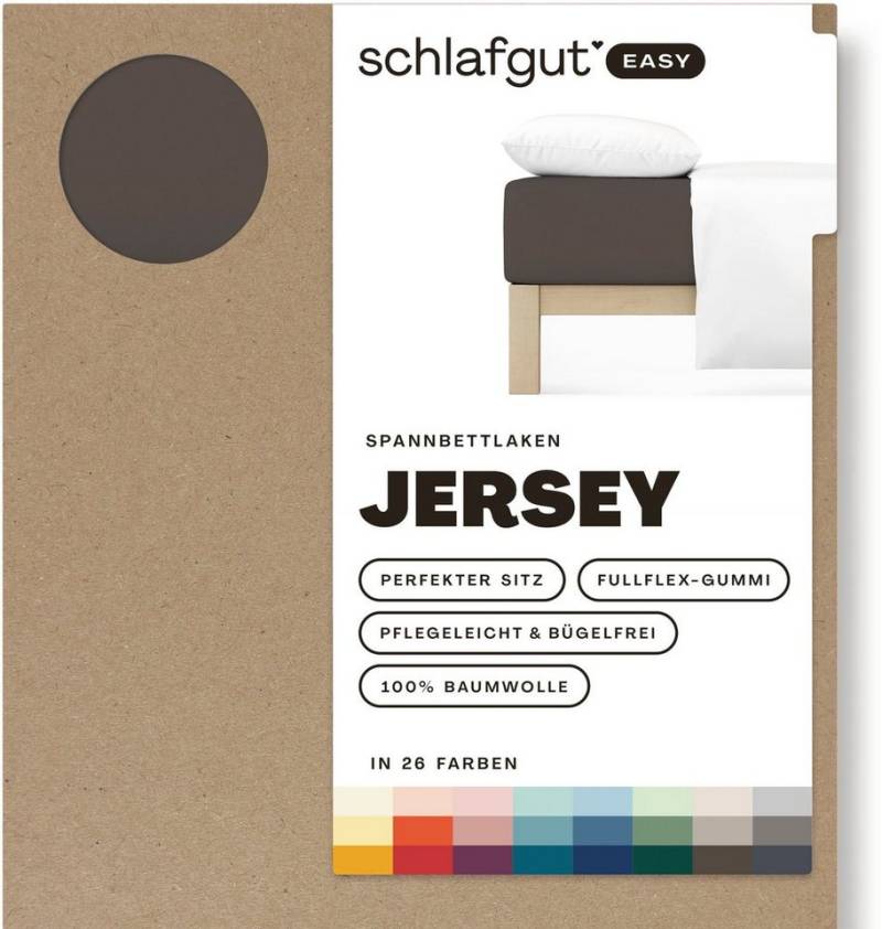 Schlafgut Spannbettlaken EASY aus 100% Baumwolle, weich & saugfähig, Marken-Bettlaken, Jersey, Gummizug: rundum, (1 Stück), für Matratzen bis 22 cm Höhe, in 90x200, 140x200 oder 180x200 cm von Schlafgut