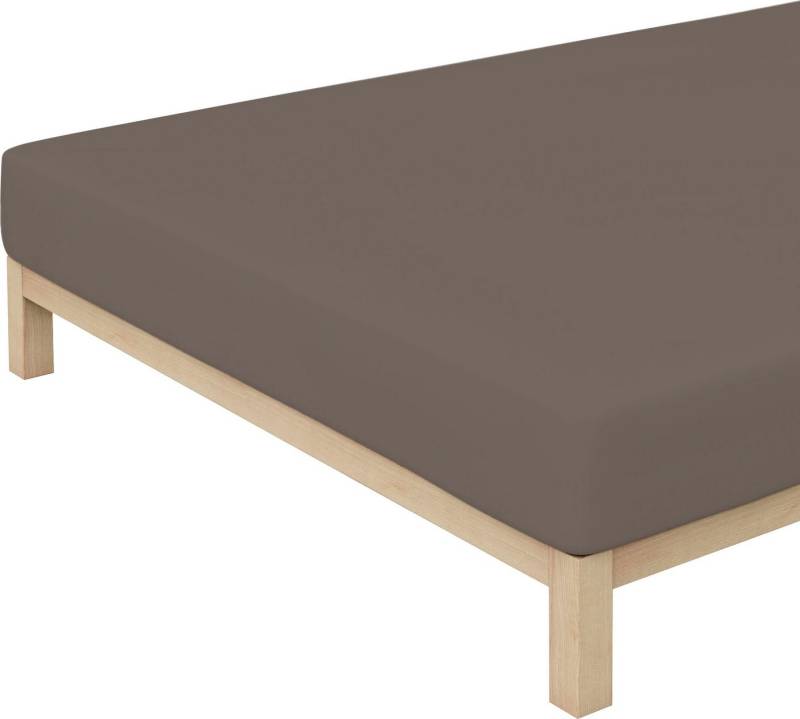 Schlafgut Spannbettlaken Premium, Mako-Zwirn-Jersey, Gummizug: rundum, (1 Stück), Zero Waste Verpackung, PREMIUM Qualität von Schlafgut