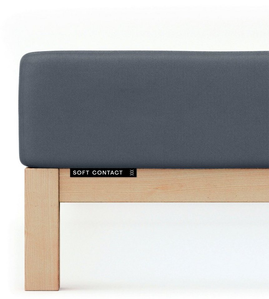 Schlafgut Spannbettlaken Soft Contact, Feinbiber, Gummizug: rundum, (1 Stück), 100% Bio Baumwolle von Schlafgut