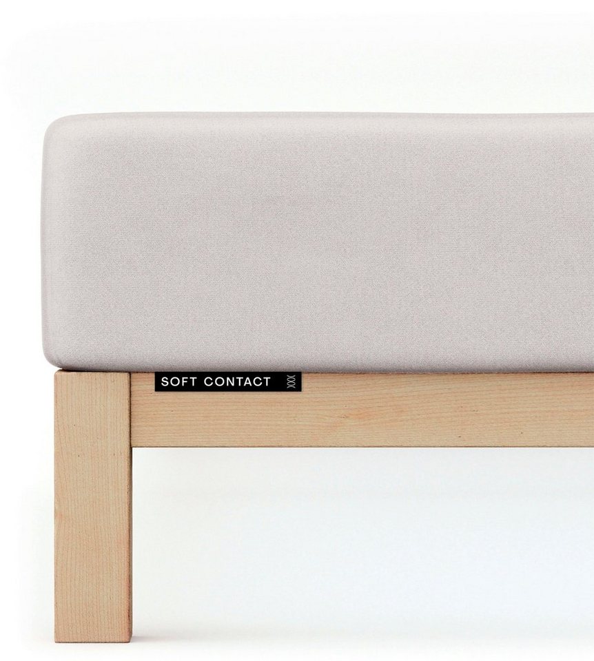 Schlafgut Spannbettlaken Soft Contact, Feinbiber, Gummizug: rundum, (1 Stück), 100% Bio Baumwolle von Schlafgut