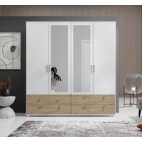 Schlafkontor Drehtürenschrank "Ivar Kleiderschrank mit Spiegel" inklusive 2 Spiegeltüren und 2 farblich abgesetzten Schubkästen von Schlafkontor