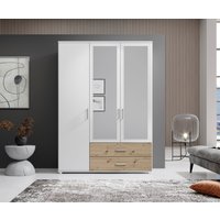 Schlafkontor Drehtürenschrank "Ivar Kleiderschrank mit Spiegel", inklusive 2 Spiegeltüren und 2 farblich abgesetzten Schubkästen von Schlafkontor