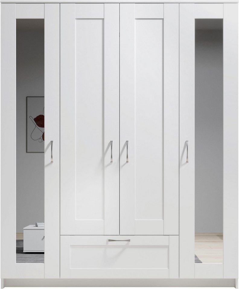 Schlafkontor Drehtürenschrank Lepini, Kleiderschrank mit Spiegel und Schubkasten als 3- oder 4-türer erhältlich von Schlafkontor