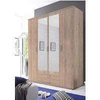 Schlafkontor Karl Kleiderschrank + Spiegel Holzwerkstoff Melamin 4 Türen 160x196x54 cm von Schlafkontor