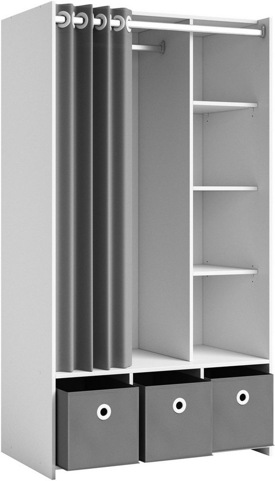 Schlafkontor Kleiderschrank Jenke mit Stoffvorhang Allzweckkleiderschrank von Schlafkontor
