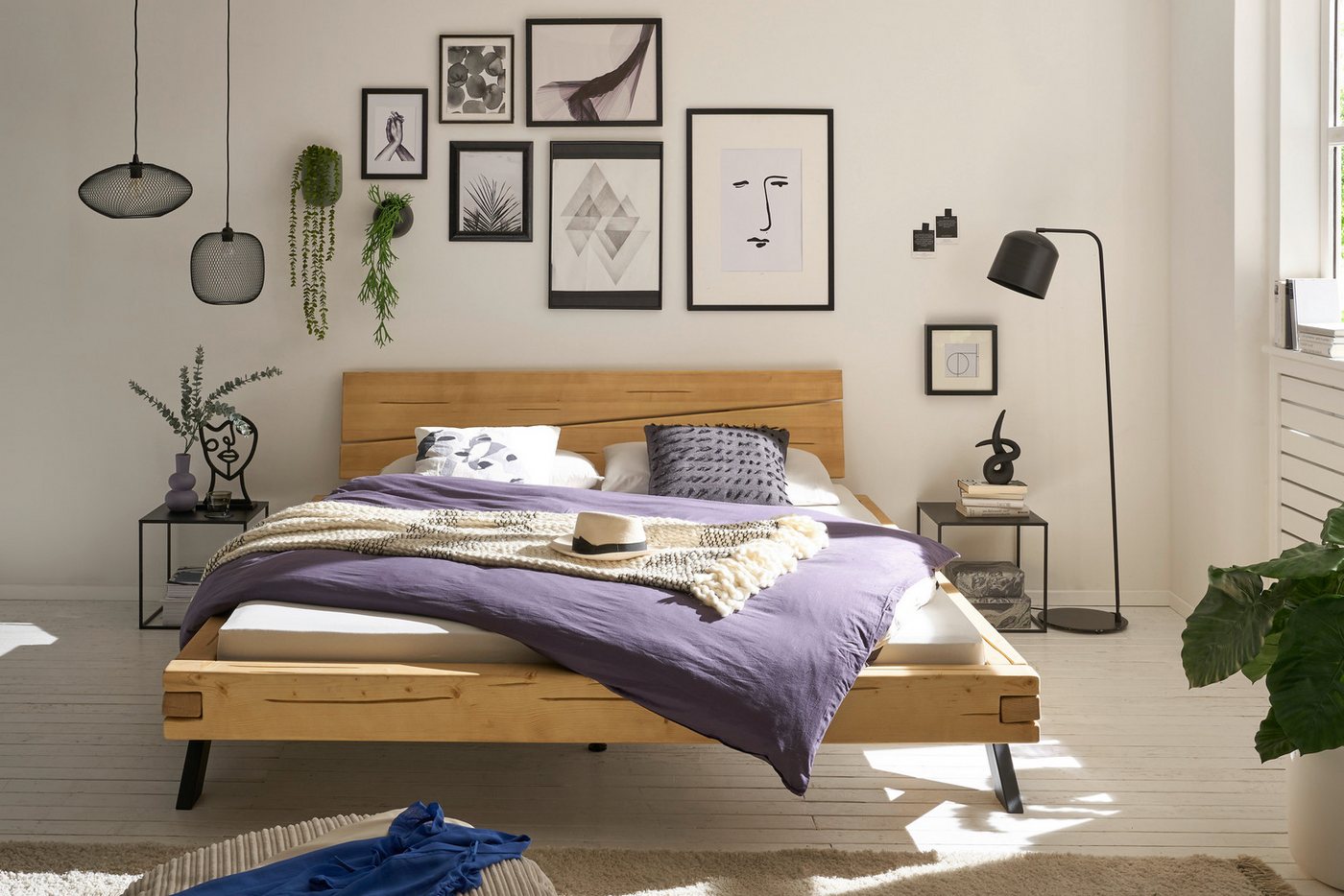 Schlafkontor Massivholzbett Worb, 180x200 cm, Bett in Fichte Massivholz geölt von Schlafkontor
