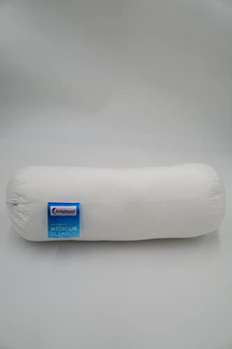 Schlafmond Medicus Clean Allergiker Nackenrolle 15x40 cm - Anpassbare Kissenfüllung - Made in Germany - Weiche Allergiker Kissenrolle bis 95°C waschbar von Schlafmond