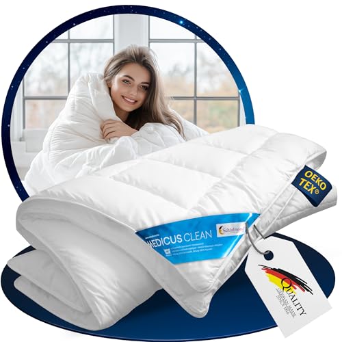 Schlafmond Medicus Clean Allergiker Winter Bettdecke 155x200 cm - Winterdecke 155x200 für weichen Schlafkomfort - Allergiker Bettdecke aus Baumwolle - Made in Germany von Schlafmond
