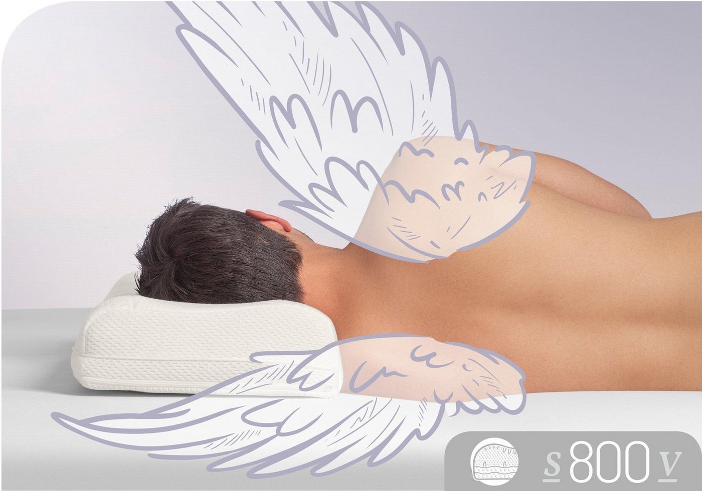 Schlafstil Nackenstützkissen S800 V, Füllung: Visco Premium Schaum RG 65, Bezug: Polyester & Tencel, Druckentlastend von Schlafstil