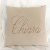 Kissenhülle Bestickt Mit Wunschtext /40x40, 30x50, Kissenbezug Namen/Personalisiert Kissenbezug Schriftzug/Taupe/Beige Bezug Für Kissen Kissenhülle Bestickt Mit Wunschtext /40x40, 30x50, Kissenbezug Namen/Personalisiert Kissenbezug Schriftzug/Taupe/Beige Bezug Für Kissen von SchlamperohrShop