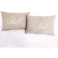 Wunschtext Kissen Mit Namen Bestickt /Personalisierte Text Besticken Lassen/Taupe Beige von SchlamperohrShop