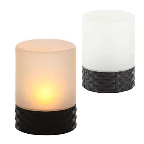 Schlaraffenland LED Solar RATTAN PILLAR 10,5x10,5x14,3 cm | Braun | Kunststoff | Glas | rattan solarleuchten für außen | solarlampen rattan | solar laterne rattan | laterne rattan von Schlaraffenland