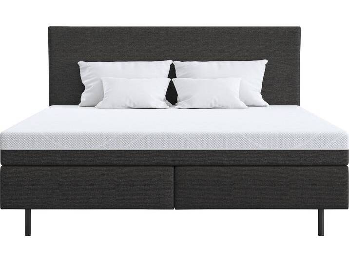 Boxspringbett SCHLARAFFIA myNap , grau (casual graphite), B:181cm L:201cm, Webstoff CASUAL: weicher Stoff, bestehend aus 100% recycelfähigem Material (100% recycelbarem Polyester), Komplettbetten, Boxspringbett, mit Tonnentaschenfederkern Xspring Matratze, Härtegrad H3 von Schlaraffia