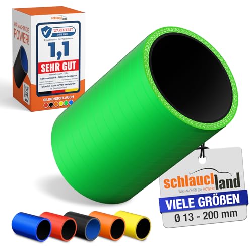 1 Stück | 10cm Silikon-Schlauch Verbinder ID-Ø 80mm grün 200°C | VIELE GRÖSSEN & FARBEN | Rohr-Kupplung Adapter Manschette Ladeluft LLK Kühler Turbo-Lader Silikon Schlauch Gummi Motor | PREMIUM von Schlauchland