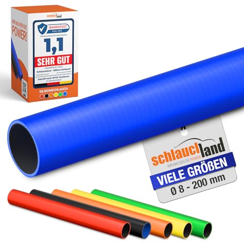 1 Stück | 1m Silikonschlauch ID-Ø 8mm blau 200°C | VIELE GRÖSSEN & FARBEN | Ladeluft-Kühler LLK Kühlmittel Kühlwasser Turbo-Lader Silikon Schlauch Druck-Schlauch Gummi KFZ flexibel | PREMIUM von Schlauchland