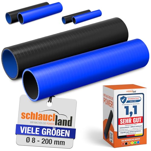 1 Stück | 50cm Silikonschlauch ID-Ø 34mm blau 200°C | GROSSE AUSWAHL | Ladeluft LLK Kühler Kühlmittel Kühlwasser Turbo-Lader Silikon Schlauch Druck-Schlauch Gummi Motor KFZ flexibel | PREMIUM von Schlauchland
