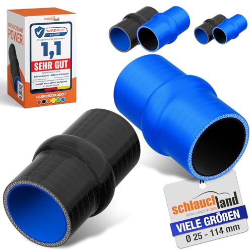 1 Stück | HUMP SILIKONSCHLAUCH 0-10° Bogen Verbinder ID-Ø 80mm schwarz 200°C | GROSSE AUSWAHL | Anti-Vibration Dämpfung Rohr-Kupplung Adapter Ladeluft LLK Kühler Turbo Silikon-Schlauch | PREMIUM von Schlauchland