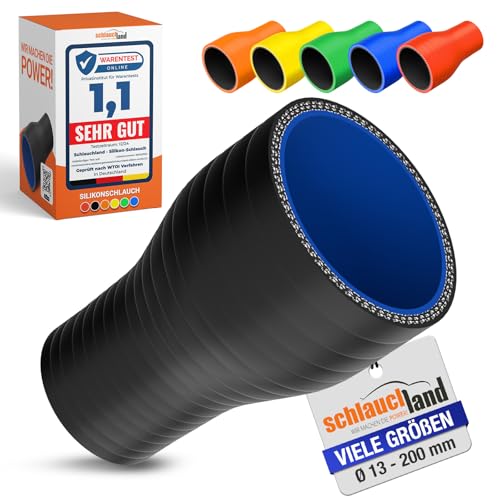 1 Stück | REDUZIER-STÜCK Silikon ID-Ø 30-25mm schwarz 200°C | VIELE GRÖSSEN & FARBEN | Silikon-Schlauch Reduzierung Reduzierer Ladeluft-Schlauch Kühlmittel Adapter flex Rohr Kupplung| PREMIUM von Schlauchland