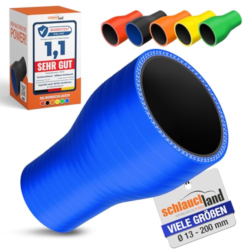 1 Stück | REDUZIER-STÜCK Silikon ID-Ø 64-51mm blau 200°C | VIELE GRÖSSEN & FARBEN | Silikon-Schlauch Reduzierung Reduzierer Ladeluft-Schlauch Kühlmittel Adapter flex Rohr Kupplung| PREMIUM von Schlauchland