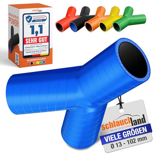 1 Stück | SILIKON-SCHLAUCH Y-STÜCK Verteiler ID-Ø 25mm schwarz 200°C | VIELE GRÖSSEN & FARBEN | Schlauch-Verzweigung Auslass Sensor Schlauch Bypass Pop-Off Ventil Rohr Verbinder Y flexibel |PREMIUM von Schlauchland