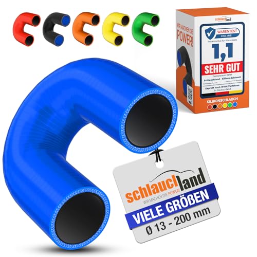 1 Stück | Silikonbogen 180° Grad ID-Ø 19mm blau 200°C | VIELE GRÖSSEN & FARBEN | Silikon-Schlauch Ladeluft LLK Kühler Schlauch-bogen Turbo Kühlmittel Kühlwasser Ansaug Gummi flexibel Rohr | PREMIUM von Schlauchland