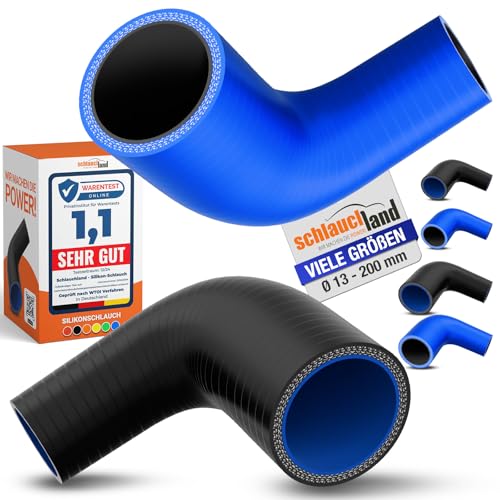 1 Stück | Reduzierbogen Silikonbogen 90° Grad ID-Ø 34-25mm blau 200°C | GROSSE AUSWAHL | Silikon-Schlauch Reduzierung Reduzierer Ladeluft-Schlauch Kühlmittel Adapter Gummi flexibel | PREMIUM von Schlauchland