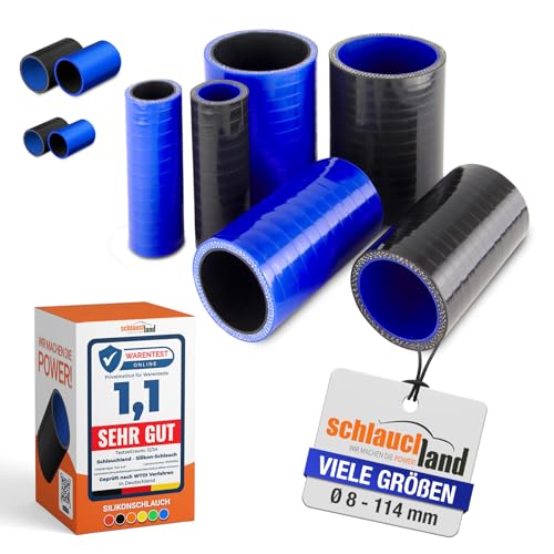 10cm Silikon-Schlauch Verbinder ID-Ø 34mm blau 200°C | AUSWAHL | Rohr-Kupplung Adapter Muffe Manschette Ladeluft LLK Kühler Turbo-Lader Silikon Schlauch ohne Logo Kühlmittel Gummi Motor von Schlauchland