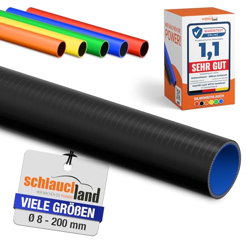 1m Silikonschlauch ID-Ø 80mm schwarz 200°C | VIELE FARBEN & GRÖSSEN | Ladeluft LLK Kühler Kühlmittel Kühlwasser Turbo-Lader Silikon Schlauch Druck-Schlauch Gummi Motor Heisswasser KFZ flexibel von Schlauchland