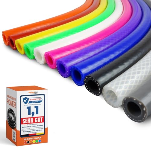 1m UNIVERSAL-SCHLAUCH VARIO SILIKON ID-Ø 10mm grün 200°C | METERWARE | Lebensmittelschlauch FDA Druck-Luft Silikon-Schlauch Kompressor Pumpe LLK Heisswasser Dampf verstärkt Gummi flexibel von Schlauchland