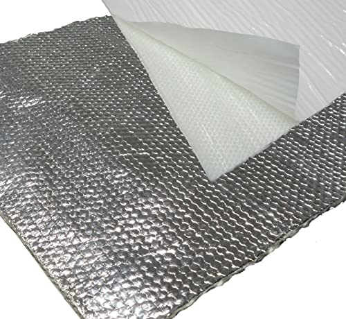 2 Stück Alu-Fiberglas Hitzeschutzmatte 1,00 x 0,50 m selbstklebend & reflektierend | VIELE GRÖSSEN & 1-10 Stück | Isoliermatte Hitzeschutz Blech Brandschutz Folie Matte Auspuff Krümmer | PREMIUM von Schlauchland