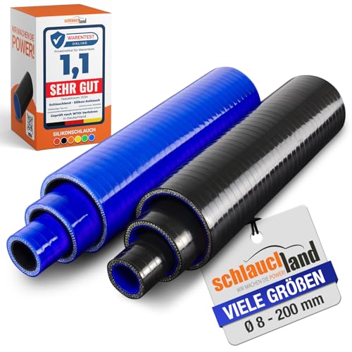 25cm Silikon-Schlauch Verbinder ID-Ø 76mm schwarz 200°C | AUSWAHL | Rohr-Kupplung Adapter Muffe Manschette Ladeluft LLK Kühler Turbo-Lader Silikon Schlauch ohne Logo Kühlmittel Gummi Motor von Schlauchland