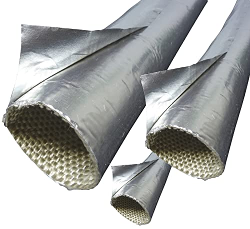 3m Alu-Titan Hitzeschutzschlauch ID-Ø 25mm selbstklebend | VIELE LÄNGEN & GRÖSSEN 5-100mm | UV Schutzschlauch | Thermoschutz Schlauch Isolierschlauch Kabelschutz Ölleitung Brandschutz| Premium von Schlauchland