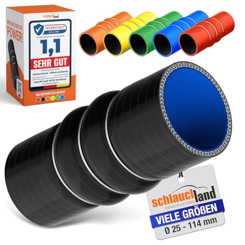 4 Stück | FLEX SILIKONSCHLAUCH 0-20° Winkel Verbinder ID-Ø 30mm schwarz 200°C | VIELE GRÖSSEN & FARBEN | Anti-Vibration Schwingungs-Dämpfung Rohr Adapter Ladeluft LLK Kühler Turbo Schlauch |PREMIUM von Schlauchland